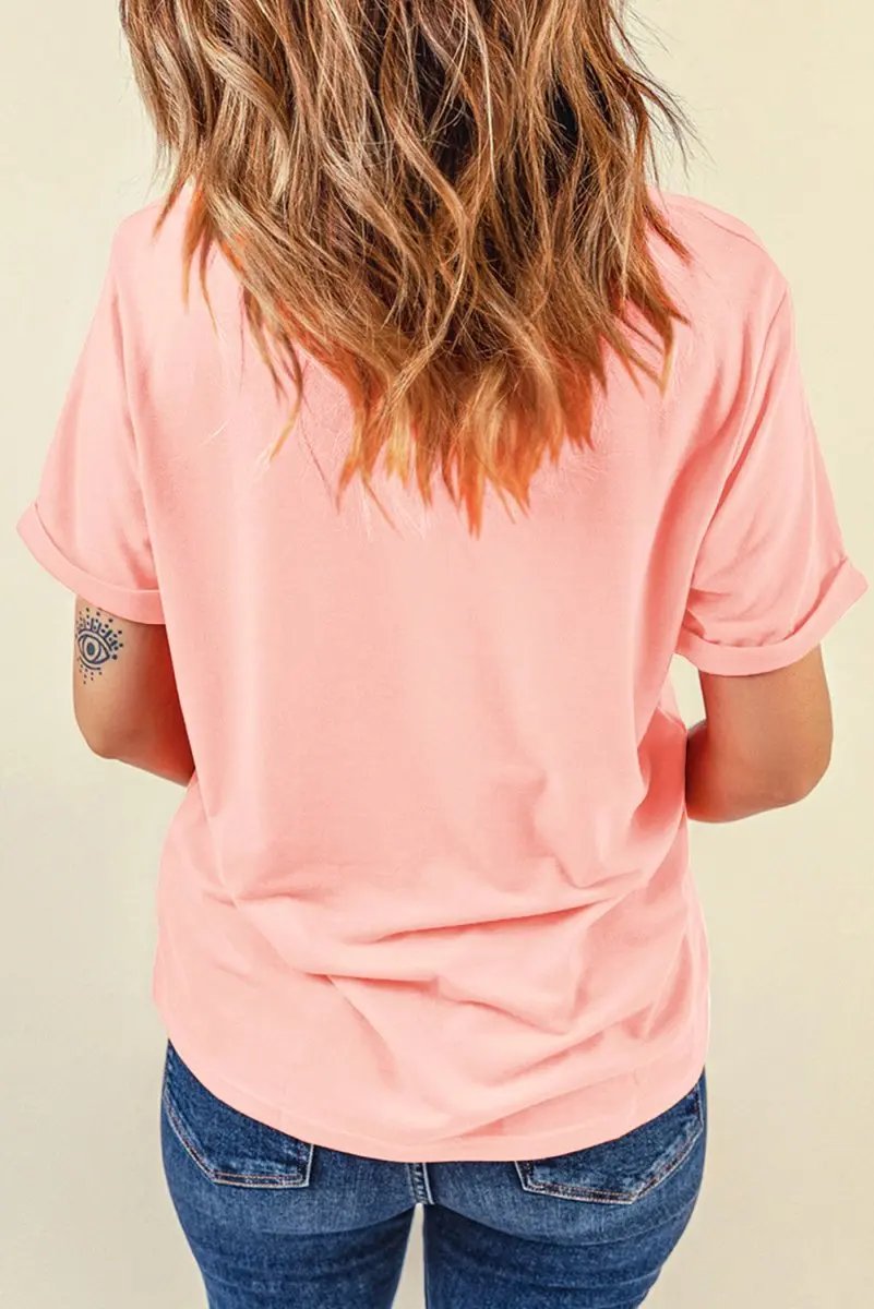 Pink He Is Risen Easter Bunny Leopard Cross Graphic Tee - Love Salve